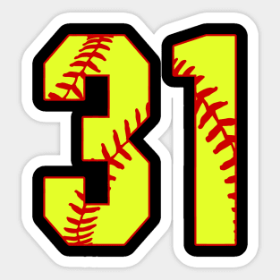 Fastpitch Softball Number 31 #31 Softball Shirt Jersey Uniform Favorite Player Biggest Fan Sticker